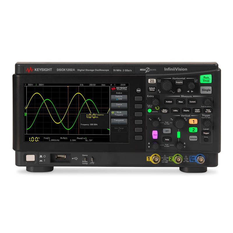 是德DSOX1202A 示波器：70/100/200 MHz，2 個(gè)模擬通道