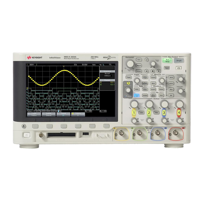是德MSOX2024A 混合信號(hào)示波器：200 MHz，4 個(gè)模擬通道和 8 個(gè)數(shù)字通道