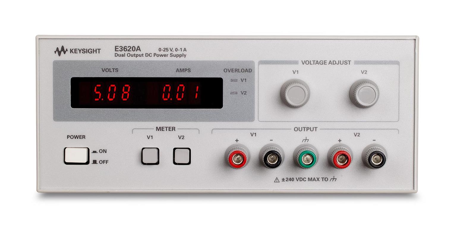是德E3620A 50W 雙路輸出電源，雙路 25V，1A